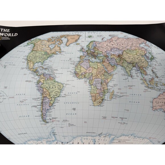 National Geographic World Contemporary Wall Map Compact 23.25 x 16 in Art Print - Picture 3 of 6